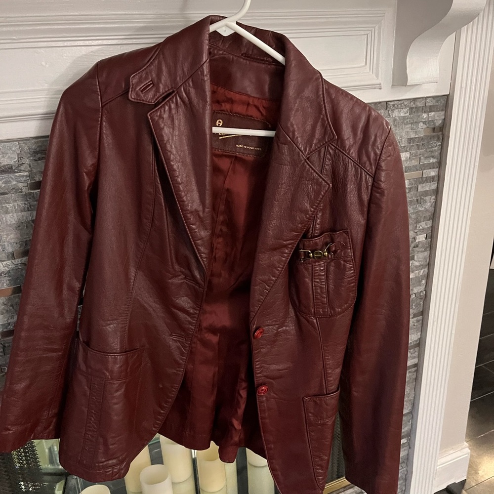 Vintage 100 leather fitted jacket